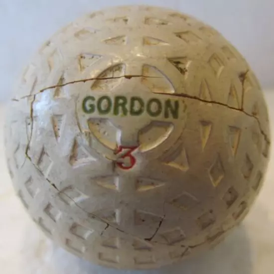 VINTAGE GORDON MESH GOLF BALL WITH UNUSUAL COVER PATTERN