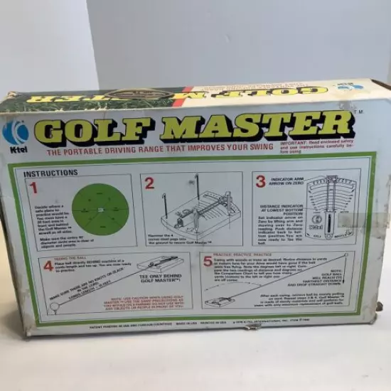 Vintage 1976 K-tel Golf Master Portable Driving Range With Pegs And Instructions