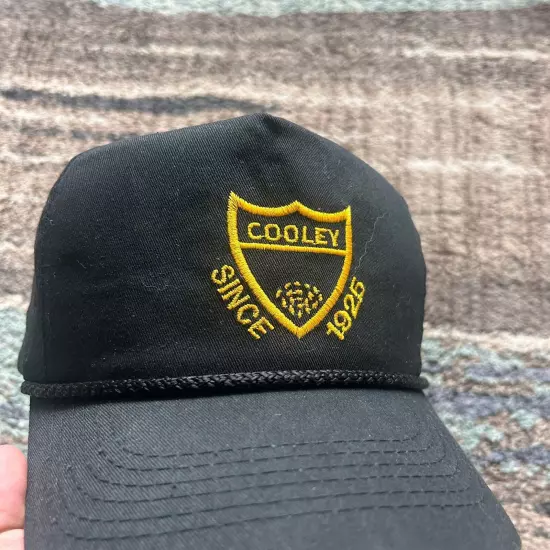 Vintage 90's Cooley Whisky Distillery Since 1925 Black Yellow Snapback Hat Cap