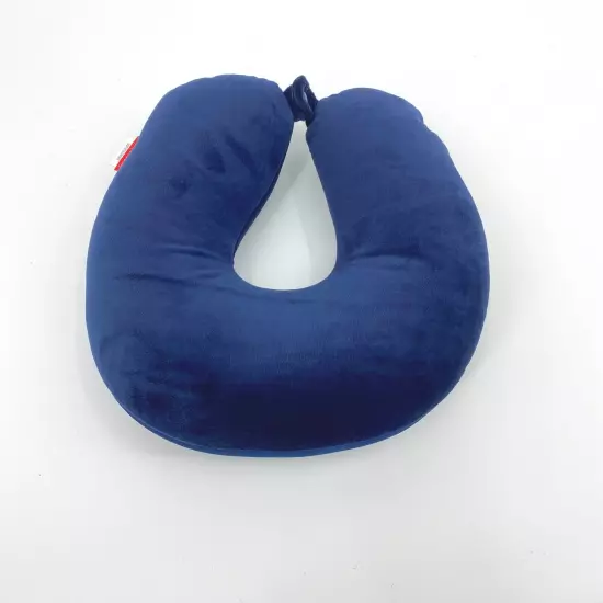 Navy Blue U Shaped Travel Pillow Neck Support Head Rest Airplane Sleep Cushion