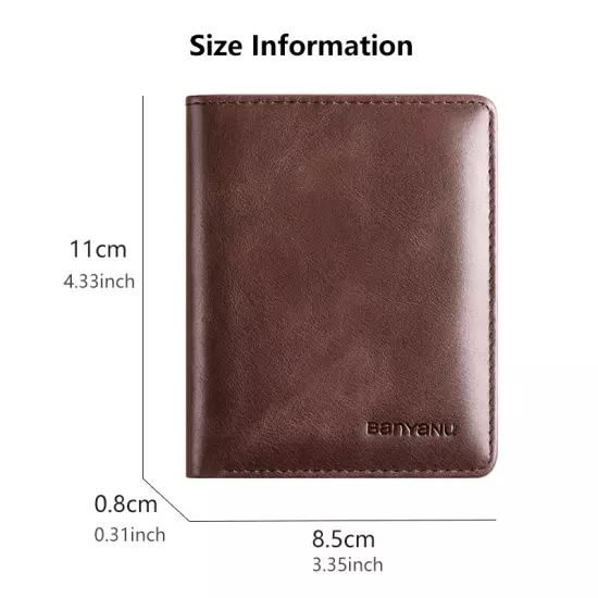 Genuine Leather Rfid Wallet, Slim Minimalist Wallets Black ID Credit Card Holder