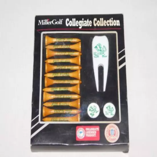 VINTAGE MILLER GOLF COLLEGIATE COLLECTION FIGHTIN IRISH GOLF TEES MARKERS UNUSED