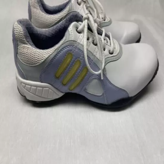 Adidas Women’s Soft Spike Golf Shoes White Leather Lace Up Adiprene Size 9.5