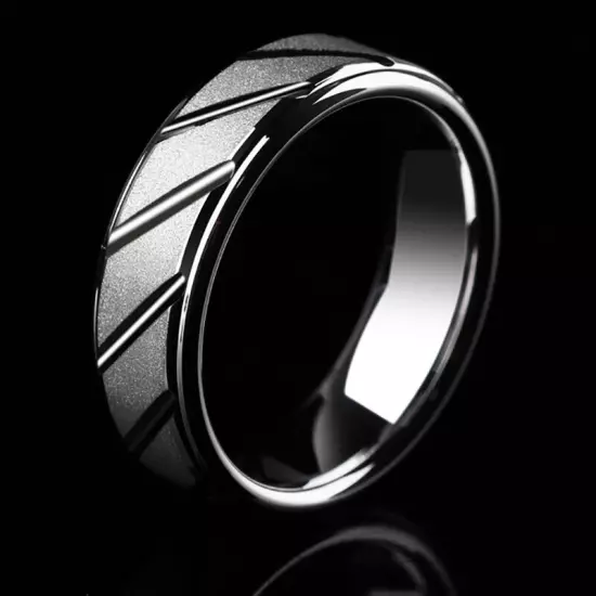 Tungsten Carbide Stainless Steel Band Ring Silver Band Rings For Mens Womens