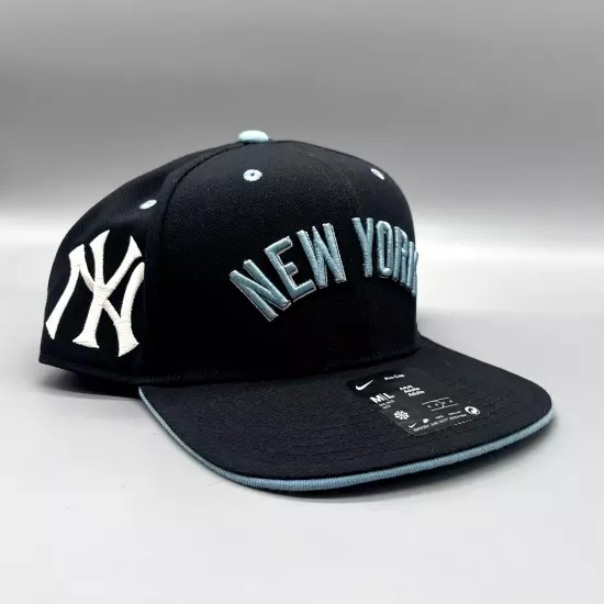 Nike Jordan New York Yankees Pro Cap Rare Black Blue Snapback Hat Jeter M/L