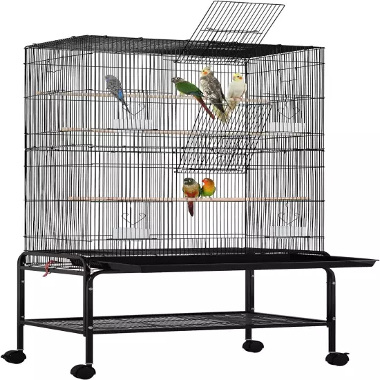 Large Bird Cage Parakeets Cockatiels Conures Lovebirds Parrots 53 Rolling Stand