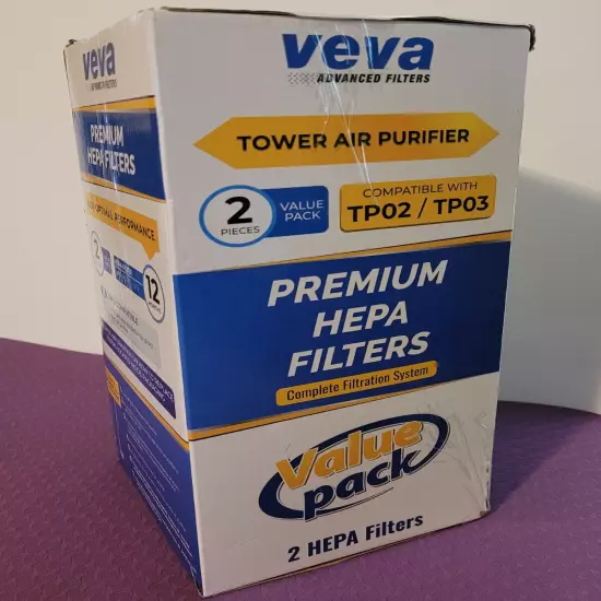 Premium Hepa Filters TP02/TP03 (2) Pack For Dyson Tower Air Purifier By Veva