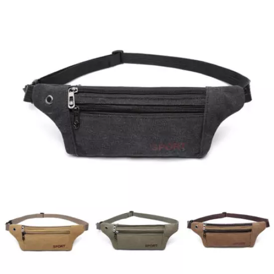 Canvas Fanny Waist Pack Male Waist Bags Belt Canvas Hip Bum Military Bag Po`SS