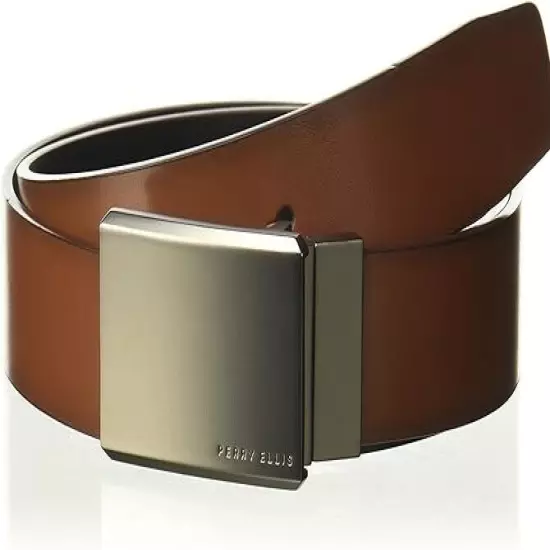 Perry Ellis Men's Reversible Matte at Me Belt BROWN/ BLACK SIZE 40