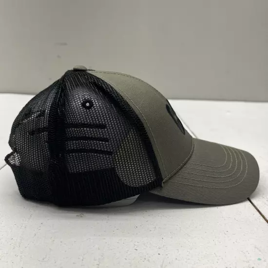 CAT Olive Green Mesh Black Embroidered SnapBack Hat Cap Adult OS