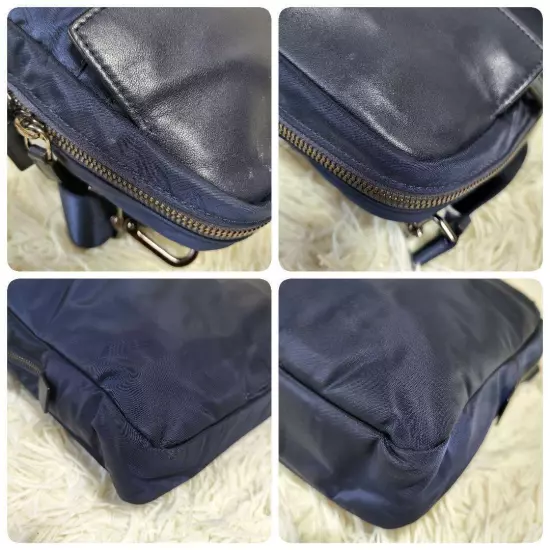 Tumi Business Bag Shoulder 2Way Gibbs Navy Leather Nylon