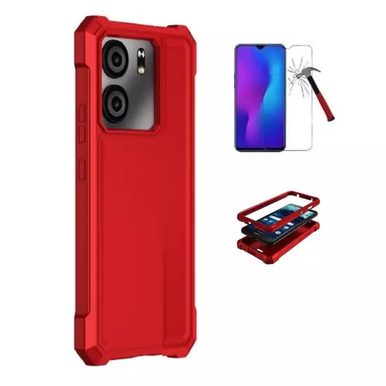 For Blu View 5 (B160V), Full Body TPU Cover Case + Tempered Glass