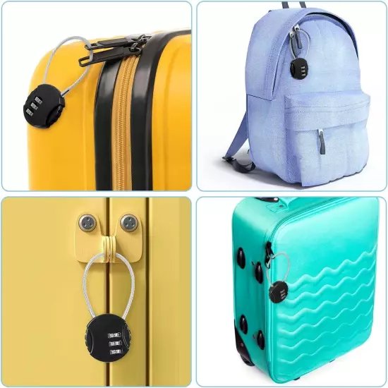 3x Lock Suitcase Gym Travel Luggage 3 Digit Combination Reset Padlock Backpack