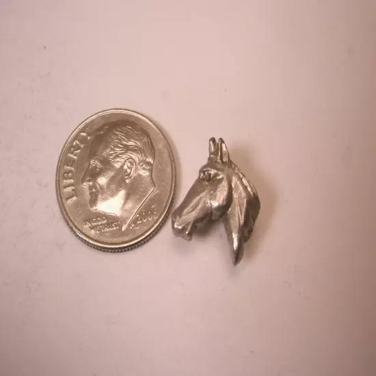 Horse Head Vintage SMALL Tie Tack Lapel Pin stallion mare animal