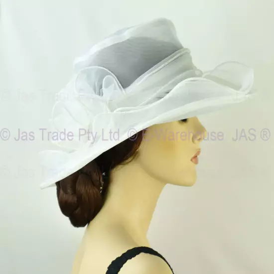 Spring Race Carnival Derby Day Church Wedding Women Ladies Organza Evening Hat