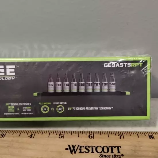 Grip edge 9 pc. 1/4" Drive RTP Star Driver Set T6-T40 GE9ASTSRPT