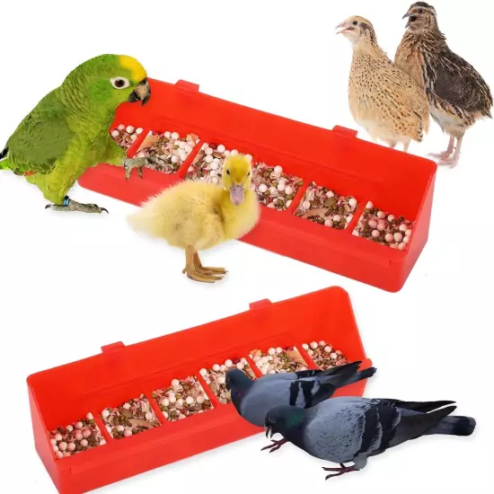 ✅ 4 Pack No Mess Quail Feeder Removable 6 Slots Hanging Chicken Feeder Trough ✅