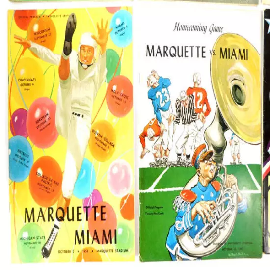 Lot of (17) Different 1950 to 1954 Marquette College Football Programs