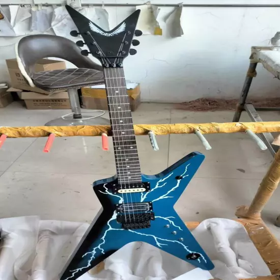 Blue Dimebag Dean Electric Guitar ML From Hell Lighting Body Bridge subsidence