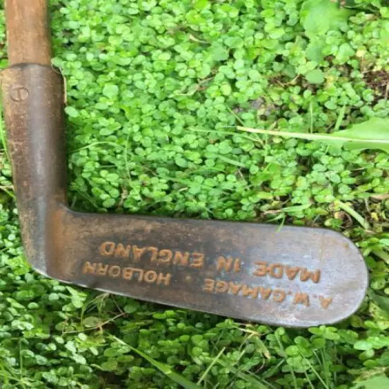 Vintage A W Gamage Holborn Made in England Hickory Wooden Shaft Putter