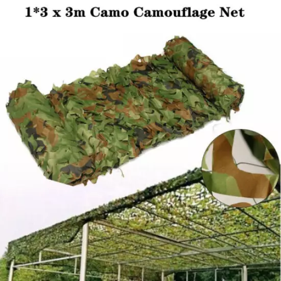 3x3m Camouflage Net Camo Outdoor Hunting Shooting Hide Army Camping Woodland Net