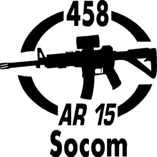 458 SOCOM AR 15 gun Rifle Ammunition Bullet exterior oval decal sticker car wall