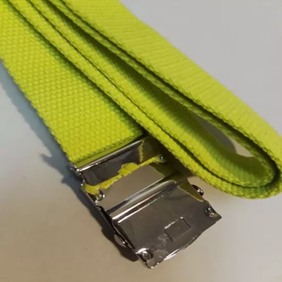 NEON GREEN BELT M L XL WITH TAGS Raver FLUORESCENT VIVID NICKLE BUCKLE SILVER