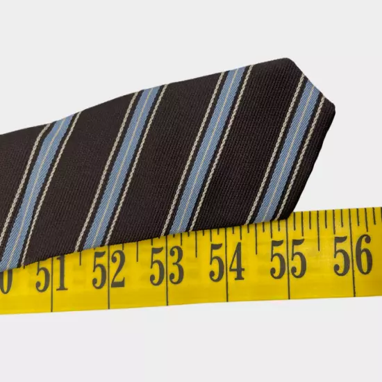 Ketch Brown Blue Striped Regimental Necktie Tie 3" x 56"