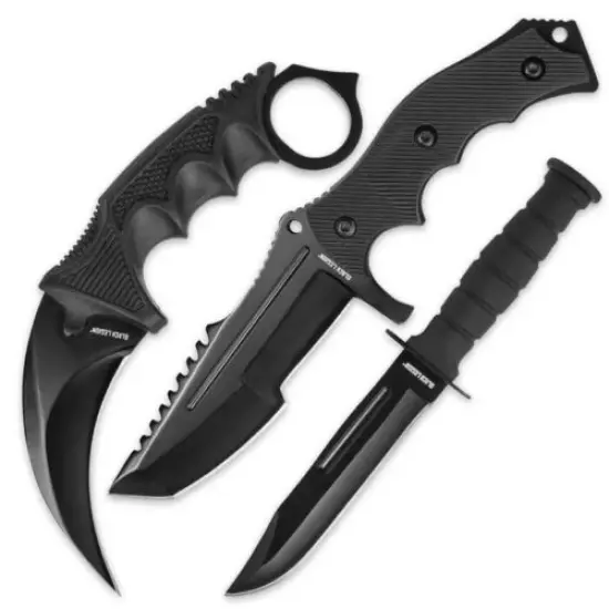 Black Legion Black Triple Set - Karambit / Huntsman / Military BV445