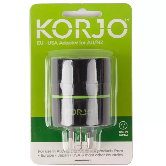 NEW Korjo Adaptor Plug Euro/USA to Aus/NZ