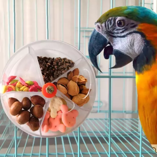 Parrot Foraging Toy Bird Wheel Feeder Treat for Pecking Cage Accessories