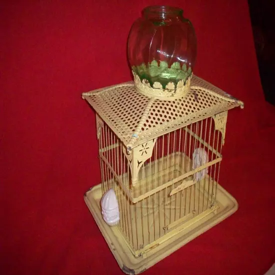 ANTIQUE VICTORIAN BIRD CAGE FISH BOWL VASE COMBO VERY DIFFERENT