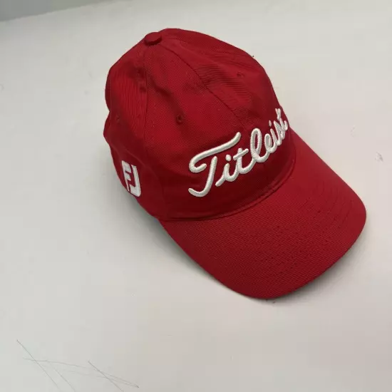 Titleist Pro V1 Foot Joy Hat Mens Red White Adjustable Strapback Cap #1 Golf