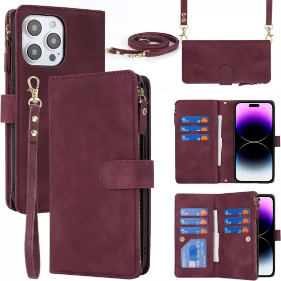 For iPhone 15 Pro Max Wallet Case for Women Phone Case for iPhone 15 Pro Max