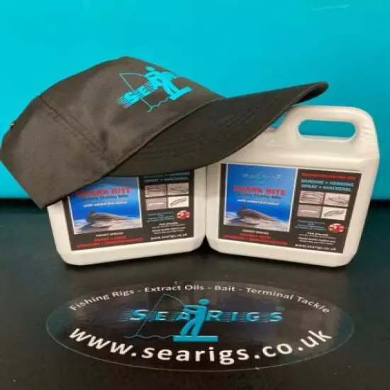 Searigs 100% Pure Fish Oil 2 x 1ltr Bait Attractant For Sea Fishing Free Cap 