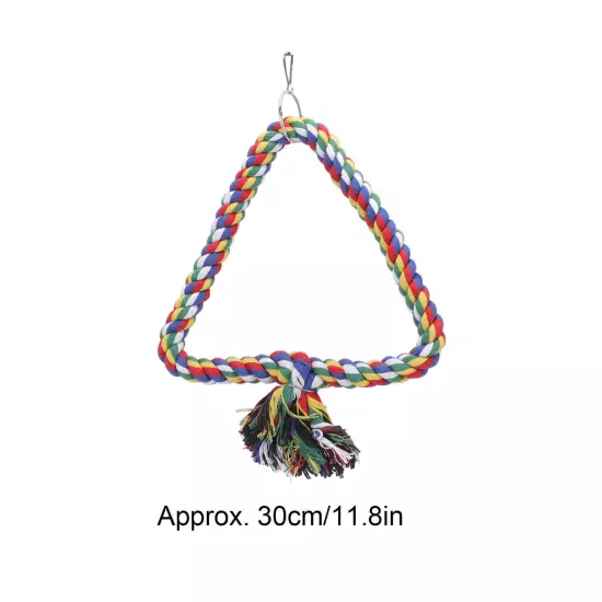 Bird Swing Toy Triangular Colorful Climbing Playing Rope Parrots Perch Stand for