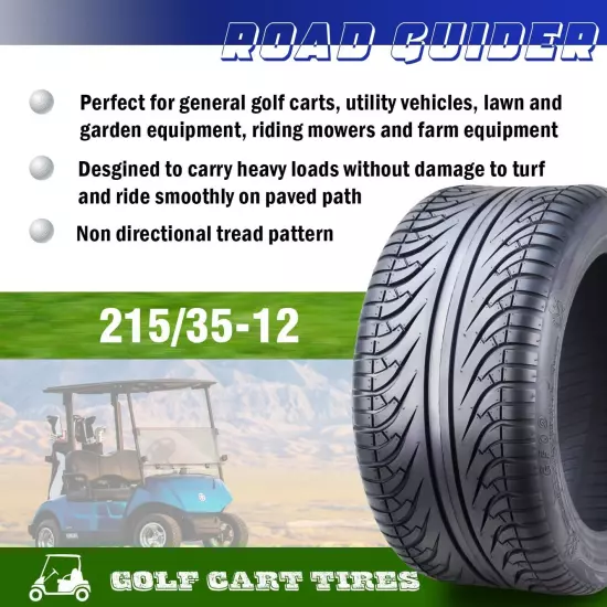 ROADGUIDER 215/35-12 Golf Cart ATV Tires 4 Ply 215/35x12 -Set 2 -14004