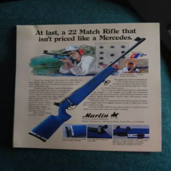 Vintage Marlin Firearms Model 2000 22 Match Rifle Advertisement