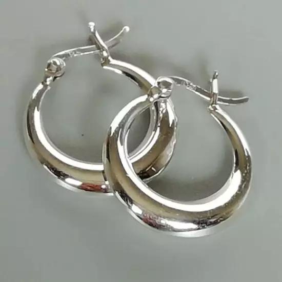 Classic 925 Sterling Silver Filled Women's Big Round Hoop Earrings women's New