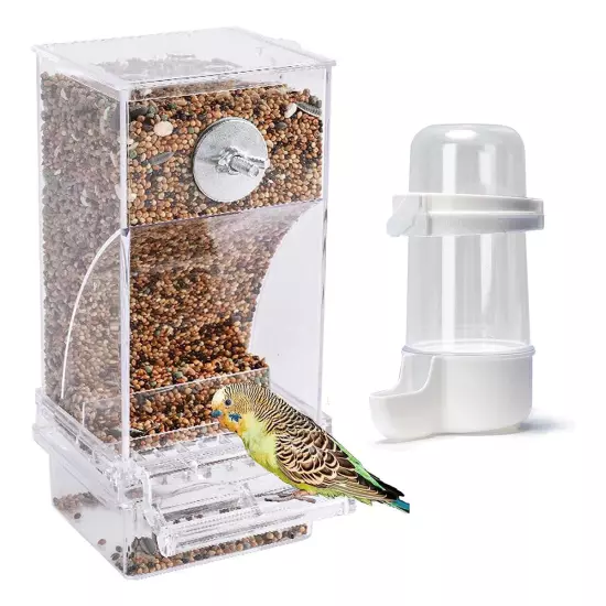 No Mess Bird Feeders Spill Bird Feeder for Cage Bird Water Dispenser8198