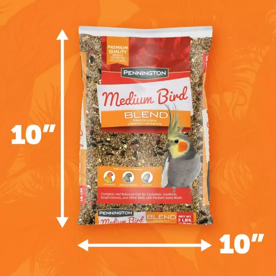 Pennington Medium Bird Everyday Blend Bird Food for Cockatiels 3 Lb Bag, 1 Pack