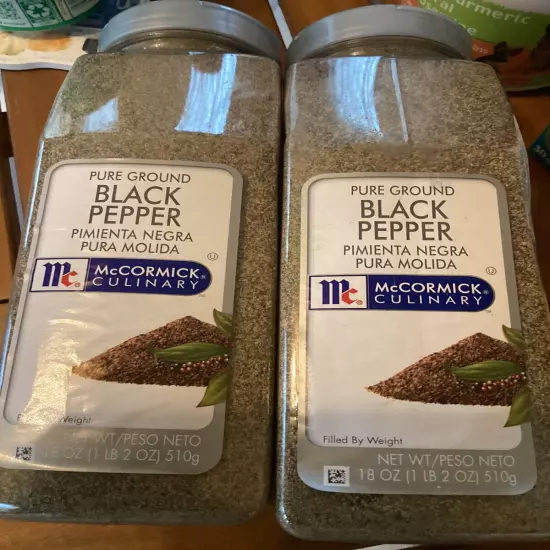 McCormick Culinary Pure Ground Black Pepper 18 oz - Lot Of 2 5/2027