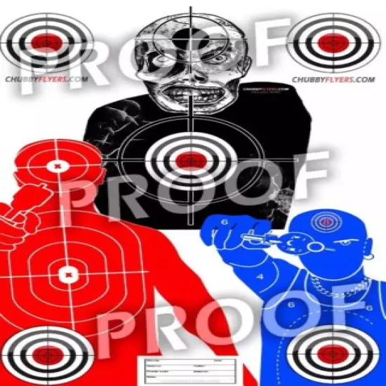 (50) Zombie, Gangsta, Bad Guy Custom Cardstock Shooting Range Targets 12 x 18”