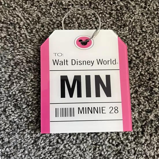 Minnie Mouse Luggage Tag. Walt Disney World Luggage Tag. New. Pink And White