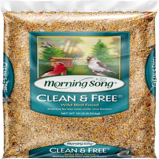 Clean & Free Shell Free Wild Bird Food, Premium No Mess Bird Seed for outside Fe