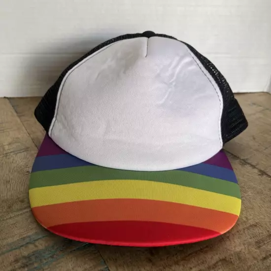 Rainbow Blank Hat White Hit Wear Hat Adjustable Adult Size Hat Baseball Cap