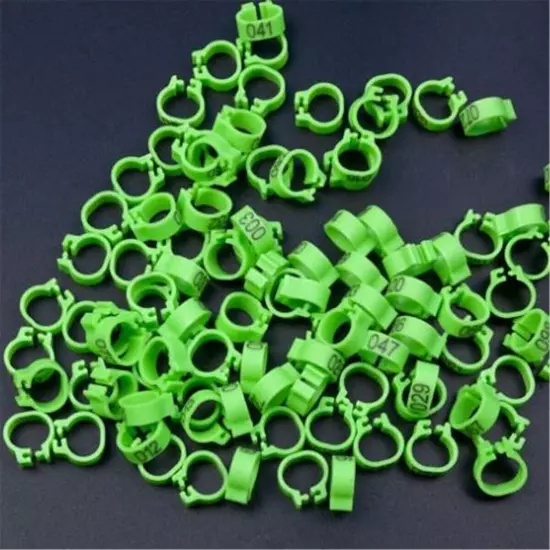 100PCS Bird Rings Leg Foot Bands For Pigeon Parrot Clip Rings Number 1-100