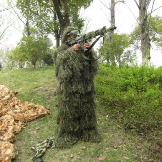 Camouflage Suits Woodland Clothes Adjustable Size Ghillie Suit Sniper Set