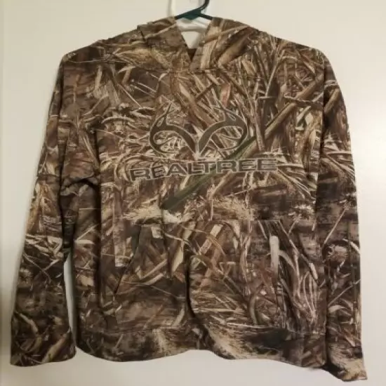 Realtree Mens Medium Hoodie Sweatshirt Light Camo Fast Ship Hunting season