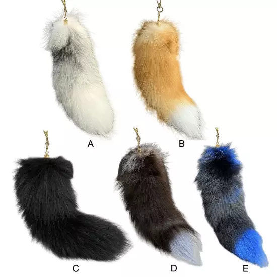 Huge Fluffy Faux Fur Fox-Tail Keychain Pompoms Bag Pendant Gift for Women Girl